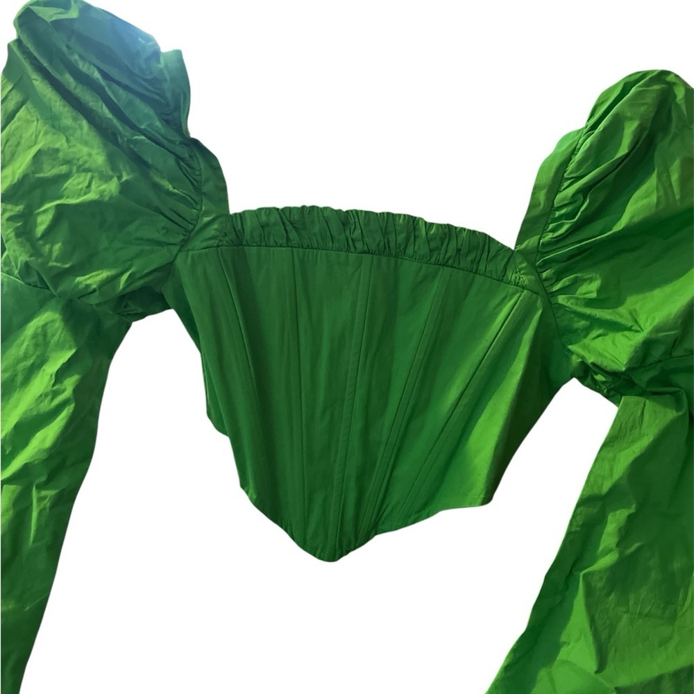 Vibrant Green Off-Shoulder Top - Picture 5 of 6